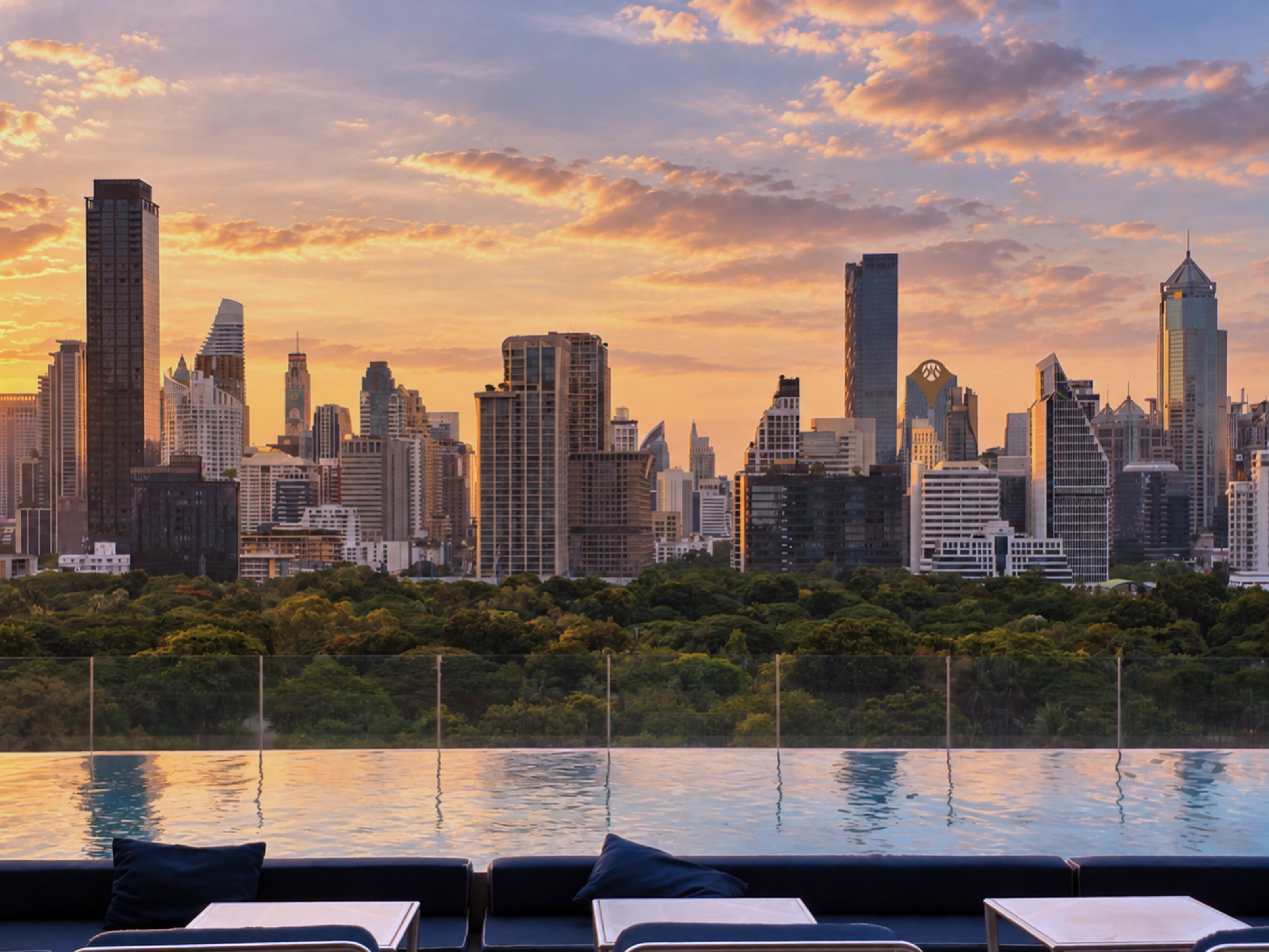 HOUSE-SCALE LIVING WITH LUMPINI PARK AS THE VIEW