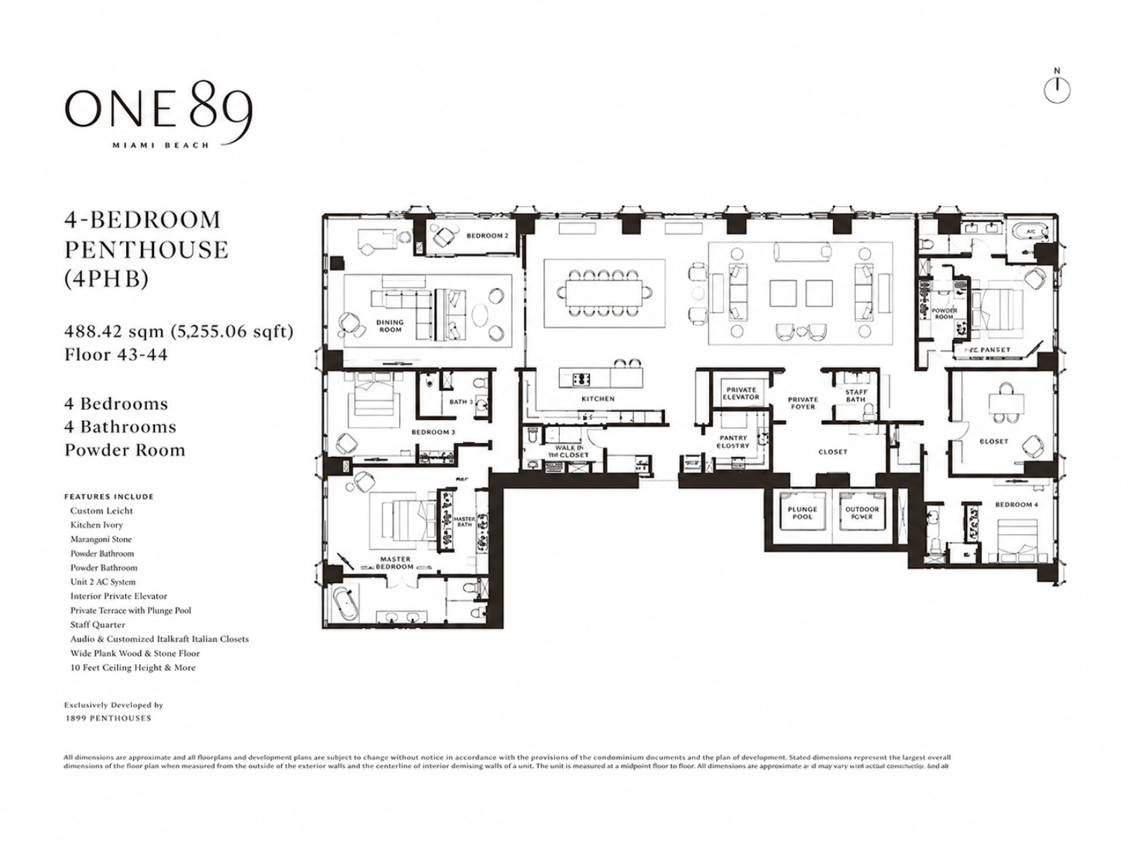 ONE89 Wireless Floor Plan 4 Bedroom (4PHB)